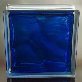 Bloque de vidrio opaco azul interior